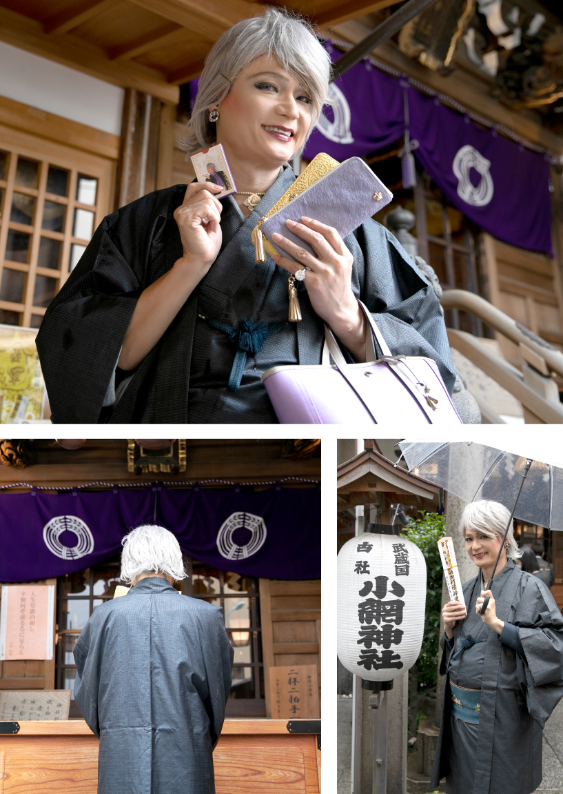 ムンロ王子がご祈祷のため小綱神社に参拝した様子