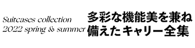 多彩な機能美を兼ね備えたキャリー全集